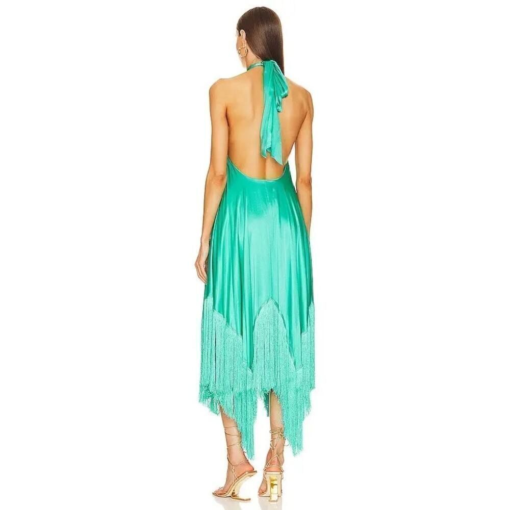 Cult Gaia ALI Fringe silk DRESS - ERBA size M - Picture 8 of 12
